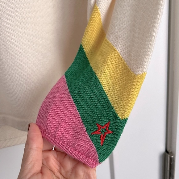 Perfect Moment Chevron Colorblock Merino Wool Crewneck Sweater Jumper - Picture 4 of 9